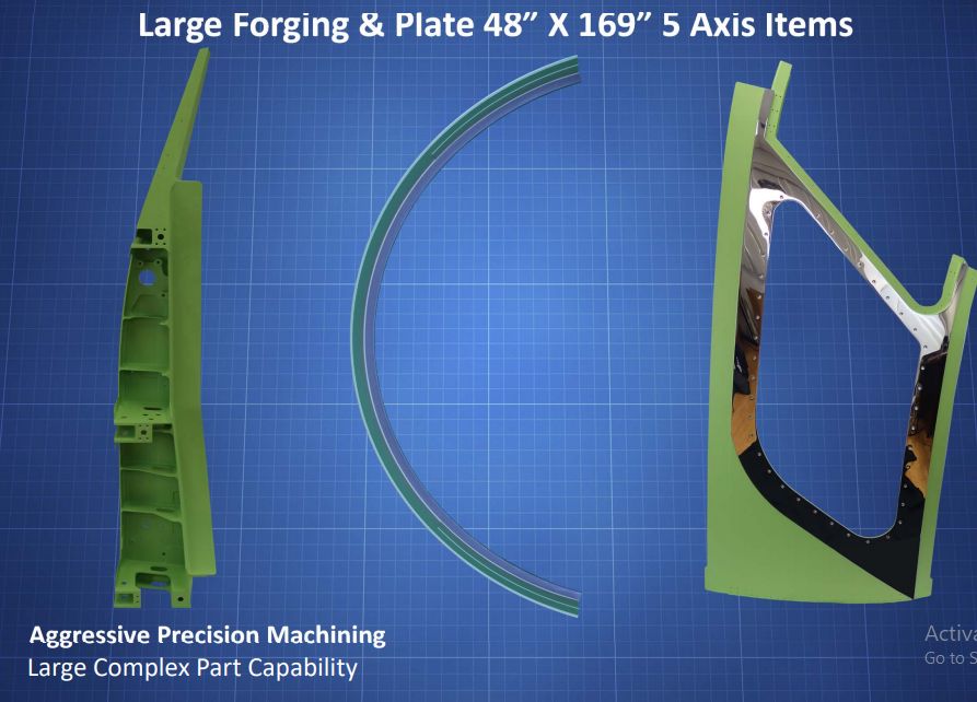 Large Forging & Plate 48” X 169” 5 Axis Items Avionics Rack
